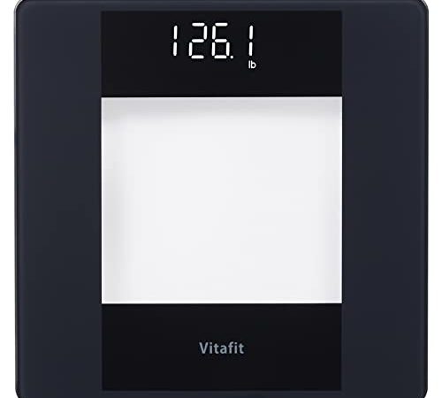 Vitafit Pèse-personne Électronique, Dédié à la Technologie de Haute Précision Pour Balance Depuis plus de 20 Ans, Pese Personnes Numériques avec LED claire,180kg, Noir