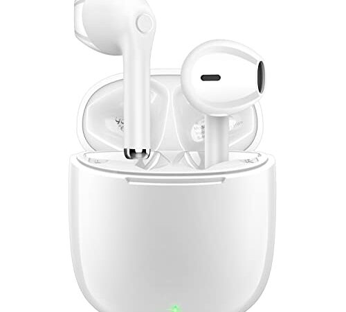 yobola Ecouteurs Bluetooth sans Fil, Ecouteur Bluetooth 5.1 Hi-FI Son Stéréo, Contrôle Tactile, Microphones Intégrés, 25 Heures Durée de Lecture, USB-C Charge Rapide, pour iOS et Android Telephone