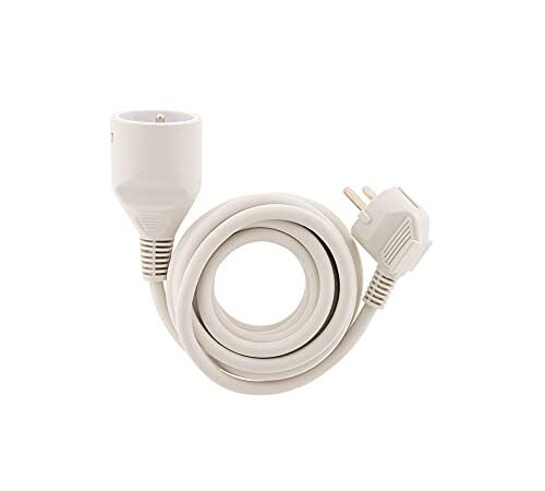 Zenitech-Prolongateur ménager 16A HO5VV-F 3G1 Blanc 1,90m - Zenitech