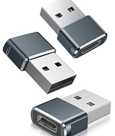 BASESAILOR Adaptateur USB C Femelle vers USB A Mâle 3-Pack,Convertisseur Câble Chargeur Type C pour Apple Watch 7 SE,iPhone 11 12 13 Pro Max Mini,8,AirPods,iPad 10 Air 5,14,Samsung Galaxy S23 S22 S21