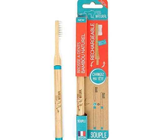 Brosse à dents tête rechargeable en bambou Feel Natural - Souple