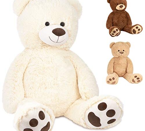 BRUBAKER - Peluche géante XXL - Ours/Nounours - 100 cm - Ultra Douce & Mignonne - Blanc