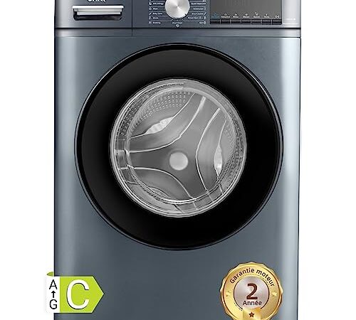 CHiQ Lave-linge CFL100-14586IM3X - 10 kg - 1400 tr/min -Largeur 57.7 cm - 64 L - Moteur inverseur - One touch - Lavage rapide