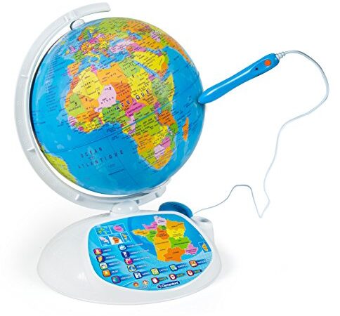 Clementoni - Exploraglobe - Globe Intéractif - Jeu Educatif - 500 Questions - 3 Niveaux de Difficulté - 13 Modes d'Exploration - Stylo Lecture Optique - Pour Enfants à Partir de 7 Ans