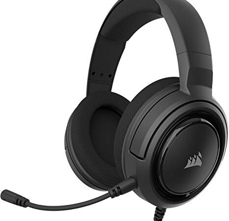 Corsair HS35 Casque de Gaming Stéréo (Écouteurs Néodyme de 50 mm, Microphone Unidirectionnel Amovible, Conception Légère avec PC, Xbox One, PS4, Nintendo Switch et Mobiles Compatibilité) - Carbone