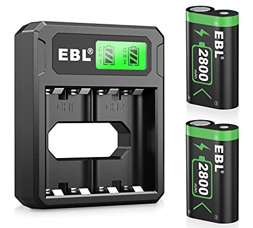 EBL LCD Chargeur de Batterie Xbox One- avec 2PCS Batteries Manette Xbox One 2800mAh, Charge Rapide pour Xbox Series X/Xbox Series S/Xbox One/Xbox One S/Xbox One X