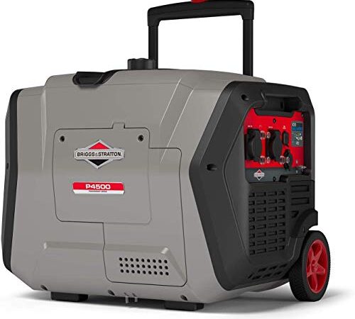 Groupe électrogène à onduleur portable à essence PowerSmart Series Inverter P4500 de Briggs & Stratton, alimentation propre 4500 watts/3700 watts, ultra silencieux et léger