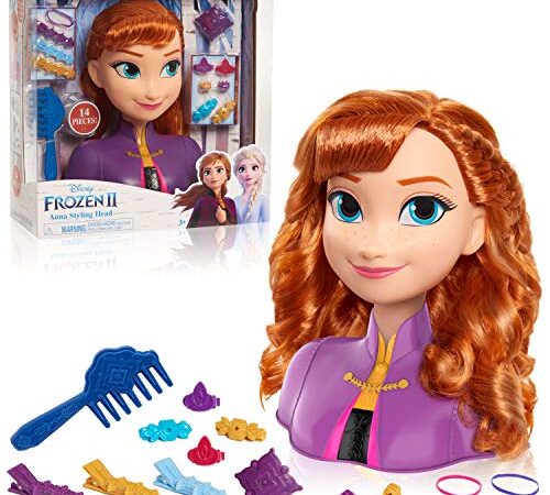 JP Disney Styling FRND3000 Frozen 2 Anna Styling Head,Red,26.5 x 27 x 12cm