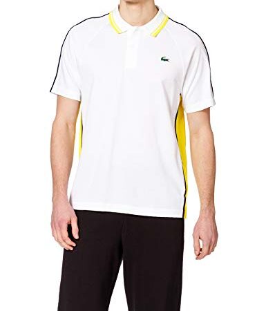 Lacoste Sport YH9689 Polo, Blanc/Ananas-Marine, XS Homme