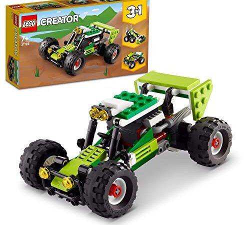 Lego 31123 Creator 3 en 1 Le Buggy Tout-Terrain, Chargeuse-Pelleteuse, VTT Jouet pour Les Enfants, Ensemble de 3 Véhicules de Construction