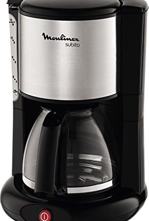 MOULINEX Cafetières filtre SUBITO inox 10/15 Tasses  Machine à café cafetière électrique Cafetière  Capacité 1.25L Antigoutte Porte-filtre pivotant Auto off 30 minutes FG360811