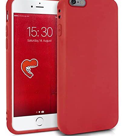 MyGadget Coque Silicone pour Apple iPhone 6 Plus / 6s Plus - Case TPU Souple - Cover Protection Extra Fine - Étui Coloré Anti Choc et Rayures - Rouge