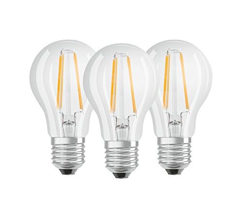 Osram - Lot de 3 Ampoules LED Filament Standard - Culot E27 - 6 W Equivalent 60 W - Blanc Chaud 2700K - 3 Unité (Lot de 1)