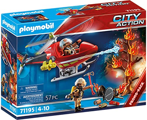 Playmobil 71195 Hélicoptère Bombardier des Pompiers- City Action - Les Pompiers - Les Secouristes Ville & Métiers