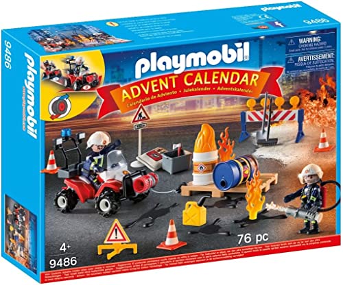 Playmobil 9486 Calendrier de l'Avent Pompiers Incendie Chantier- - Christmas- Noël 24 Surprises Coloré