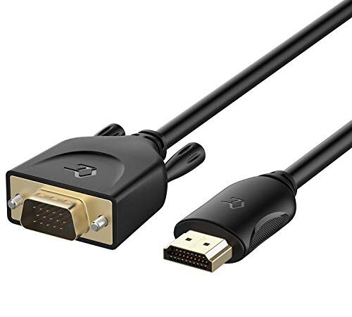 Rankie Câble HDMI vers VGA (Male à Male), Compatible avec Ordinateur Portable, PC, Moniteur, Projecteur, HDTV, 1,8m