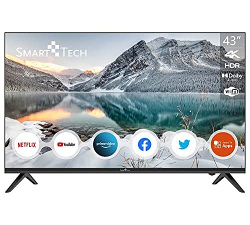Smart Tech TV LED 4K UHD 43' (109 cm) Smart TV Linux, Netflix, Youtube, Prime Video - 3xHDMI - 2xUSB