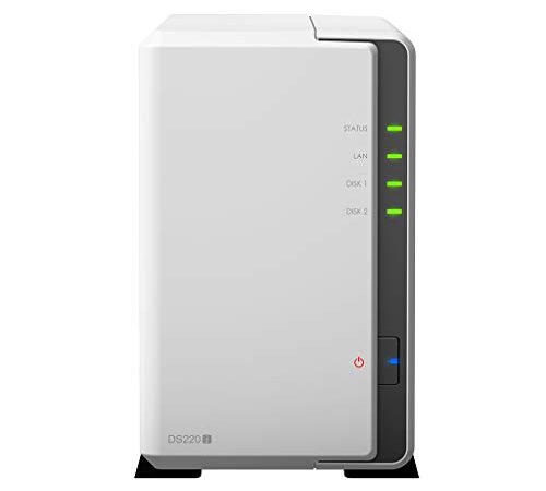 Synology DS220j 2 Bay Desktop NAS Enclosure, Blanc