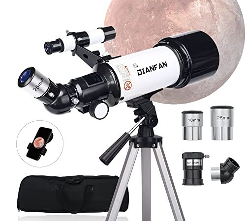 Télescopes,Télescope Astronomique pour Adultes,70/400 Réfracteurs Télescope pour Enfants et Débutants avec Adaptateur pour Téléphone, Monture AZ et Trépied