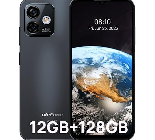 Ulefone Note 16 Pro Android 13 Telephone Portable, Smartphone Pas Cher 4G, Caméra 50MP Écran 6,52" HD+, 12Go+128Go Téléphone Portable Débloqué, Batterie 4400mAh, Dual SIM/OTG/GPS/2Ans Garantie - Noir