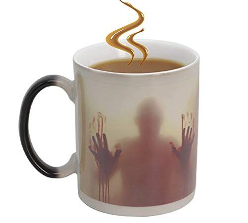 VBAGUK Tasse magique,walking dead thermoreactif mug,qui change de couleur avec la chaleur,zombie café tasses,amusant anniversaire,halloween cadeau