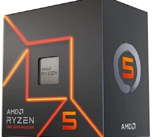 AMD Ryzen™ 5 7600 Processeur avec Ventirad Wraith Stealth, 6 Cœurs/12 Threads Débridés, Architecture Zen 4, 38MB L3 Cache, 65 W TDP, Jusqu'à 5,2 GHz Fréquence Boost, Socket AMD 5, DDR5 & PCIe 5.0