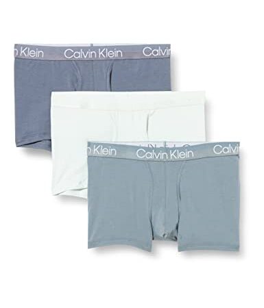 Calvin Klein Boxer Homme Lot De 3 Caleçon Coton Stretch, Multicolore (Beloved Bl/Asphalt Gry/Dragon Fly), S