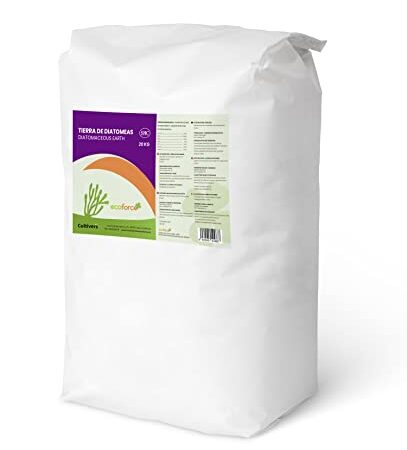 CULTIVERS Terre à diatomées micronisée 20 kg 100% naturelle et écologique. Non calciné avec une grande pureté, sans traitements ni résidus, sans traitements ni résidus.