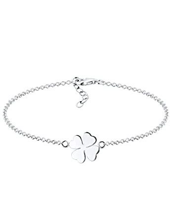 Elli Bracelet Femme Symbole du Trèfle Porte Bonheur en Argent Sterling 925