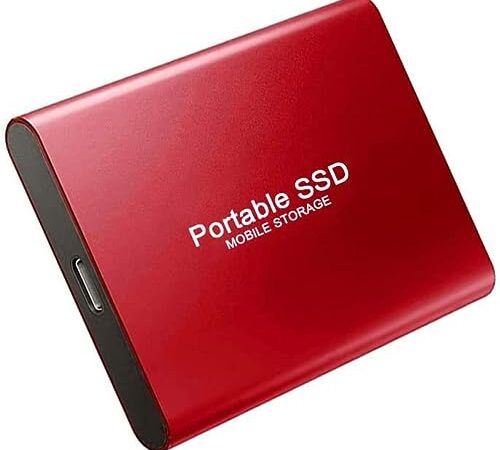 HAYCHE Disque Dur Externe de 2 to Type-C USB 3.0 Disque Dur HDD pour PC, Mac, Portable (Rouge-2To)