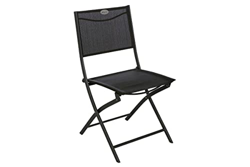 Hespéride Lot de 4 chaises de Jardin Pliantes Modula Anthracite & Graphite