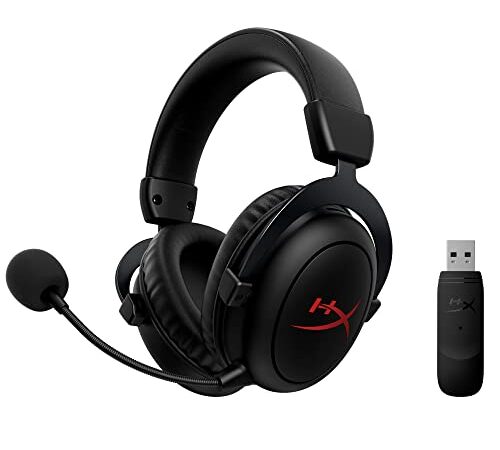 HyperXCloud Sans fil Core-CasquegamingsansfilpourPC,audiospatialDTSHeadphone:X,coussinetsenmousseàmémoiredeforme,cadreenaluminiumdurable, Noir