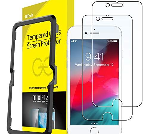 JETech Verre Trempé pour iPhone SE 3/2 (modèle 2022/2020), iPhone 8/7, iPhone 6s/6, 4,7 Pouces, Film Protection Écran avec Outil Facile à Installer, Lot de 2