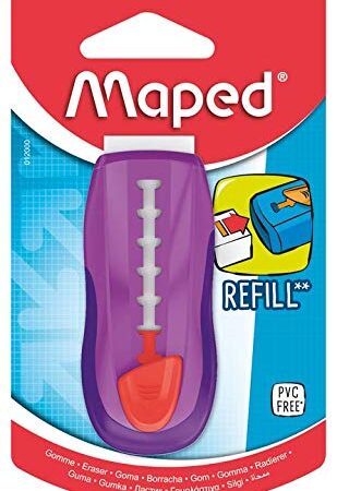 MAPED Universal Gom Stick Gomme protégée et Rechargeable, coloris Rose