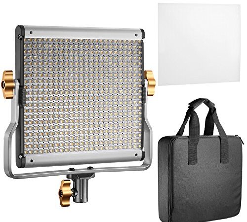 Neewer 480 LED Panneau Lumière Vidéo LED Lumière Studio Lampe LED Vidéo Eclairage LED pour Photo Studio Vidéo, 3200-5600K CRI 96+ Bi-Couleur Intensité Réglable avec Montage U