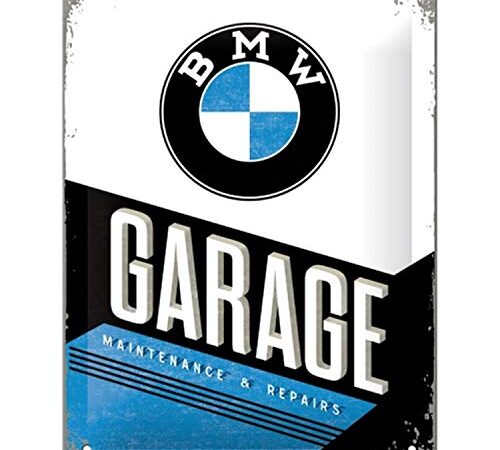 Nostalgic-Art Plaque Vintage BMW – Garage – Idée de Cadeau pour Les Fans d'accessoires Automobiles, en métal, Déco Design Retro, 15 x 20 cm