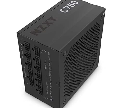 Nzxt C750 ‎- PA-7G1BB-EU–Bloc d’Alimentation ATX 750 Watts pour PC Gaming–Certifié 80+ Gold–Efficace–Entièrement modulaire–Ventilateur FDB Silencieux 135 mm– Garantie 10 Ans – Noir