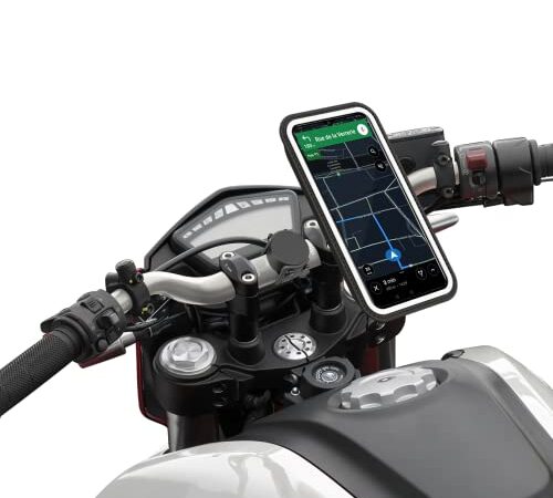 Shapeheart Innovation Française, Support téléphone moto magnétique avec pochette détachable, absorbe les vibrations. Porte téléphone moto, scooter, guidon et rétroviseur, accessoire moto universel.