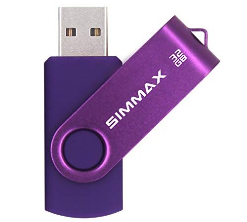 SIMMAX Clé USB 32 Go Mémoire Stick USB 2.0 Flash Drive Rotation Stockage Disque Pendrive (32Go Violet)