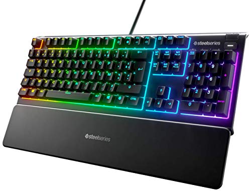 SteelSeries Apex 3 - Clavier de Gaming - Illumination RVB sur 10 Zones - Repose-Mains Magnétique Premium - Agencement Français AZERTY