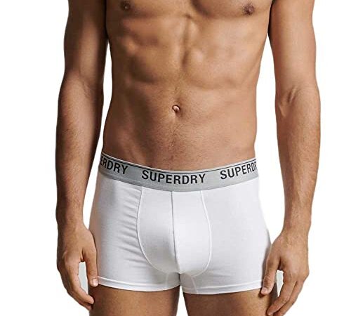 Superdry Trunk Multi Triple Pack Boxer Court, Optic Mix, XL (Lot de 3) Homme