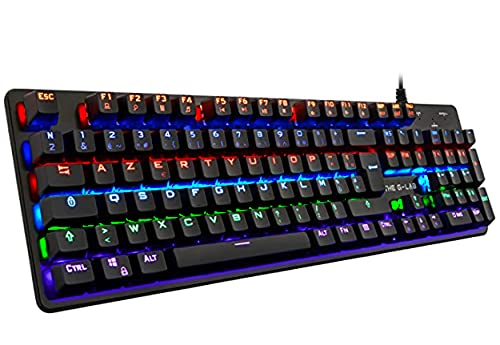 The G-Lab Keyz Carbon V3 Clavier Mécanique Gamer AZERTY FR Blue Switch Haute Qualité de Frappe - Clavier Gaming Rétroéclairage LED, Anti-ghosting Total - PC/PS4/PS5/Xbox One/Xbox Series X NOUVEAU 2022