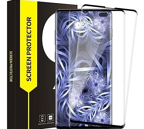 Verre Trempé pour Samsung Galaxy S10 Plus, [Lot de 2] Couverture Complète Film Protection Ecran Vitre HD pour Samsung S10 Plus, Ultra Claire Sans Bulles, Anti-Poussières, Anti Rayure Protection écran