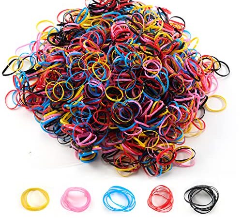 1500 Pièces Elastique Cheveux, Elastiques à Cheveux Fins en Nylon et Caoutchouc Élastiques Cheveux Cravates pour Femmes Filles, Mini Chouchous Bandes pour les Cheveux des Enfant