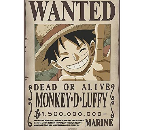 ABYSTYLE - One Piece - Poster - Wanted Luffy New 2, chambre d'enfant (91,5 x 61 cm), ABYDCO583, marron