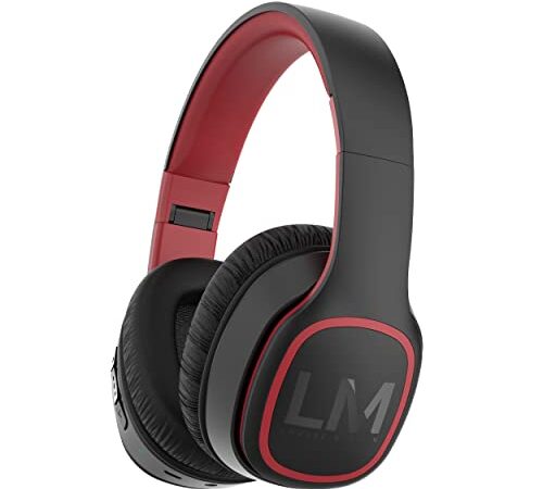 Casque Bluetooth sans Fil, Louise&Mann Casque Audio Pliable,Filaire et sans fil avec micro intégré,Grande autonomie,protège-oreilles en mousse souple & housse de transport pour Téléphones,Portables,TV