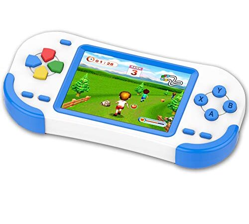 Console de Jeux Portable pour Enfants Adultes Construit en 220 avec 16bit Éducation Jeux Classiques Vidéo Plug & Play et Consoles Système 3.0" LCD Big Écran d’Anniversaire et cadeau de Noël-Bleu