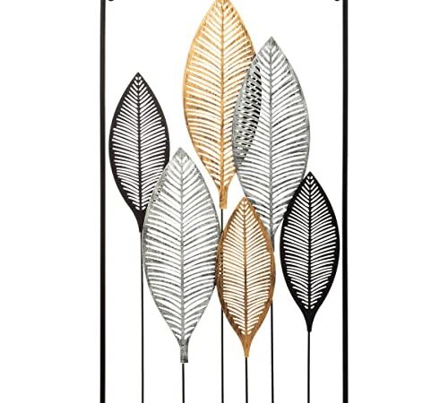 Déco Murale Feuilles - métal 37x65 cm - Atmosphera créateur d'intérieur