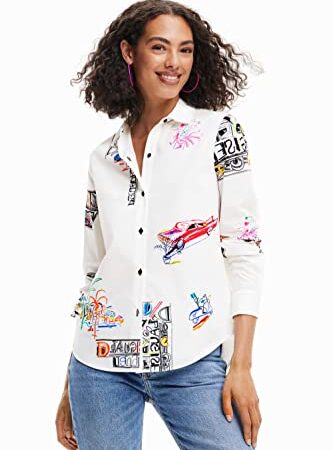 Desigual Cam_Fahrenheit 1000 T-Shirt, Blanc, XX-Large Femme