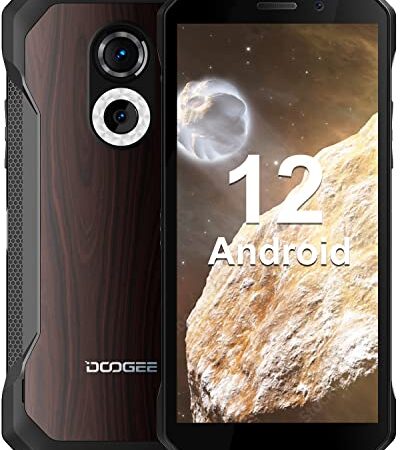 DOOGEE S61 Pro (2023) Telephone Portable Incassable,48MP+20MP Vision Nocturne,6Go+128Go(SD 512Go),Android 12 Smartphone Incassable,Écran 6,0",5180mAh,Dual SIM 4G/NFC-Grain de Bois